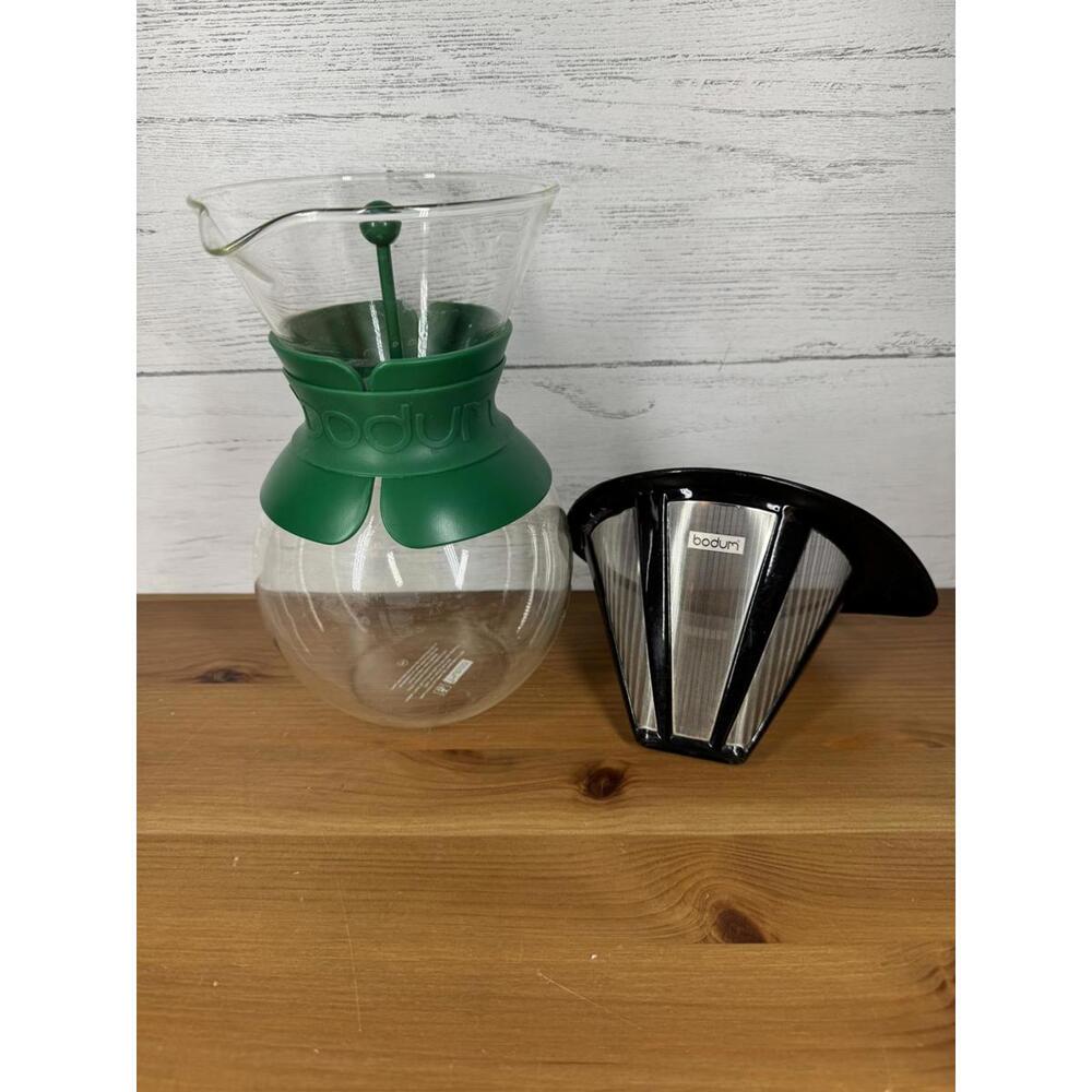 Bodum Pour Over Glass Coffee Maker 8 Cup Model 11571 Permanent Filter